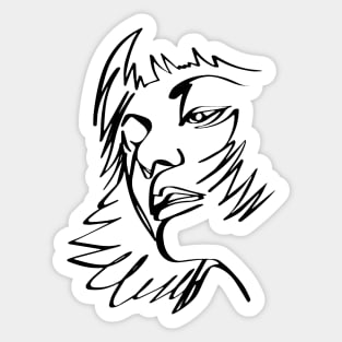 Abstract Face One Line Art ,Face One Line Drawing Sticker